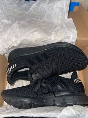 Adidas Swift Run 1.0 Black Lightweight Knit Running Shoe